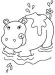dessin enfant Hippopotames